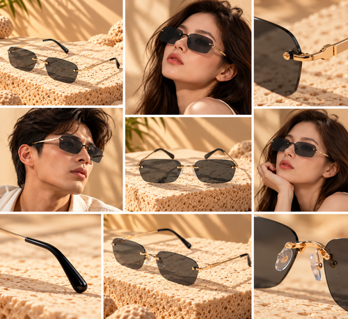 Classic Lightweight Rimless Sunglasses