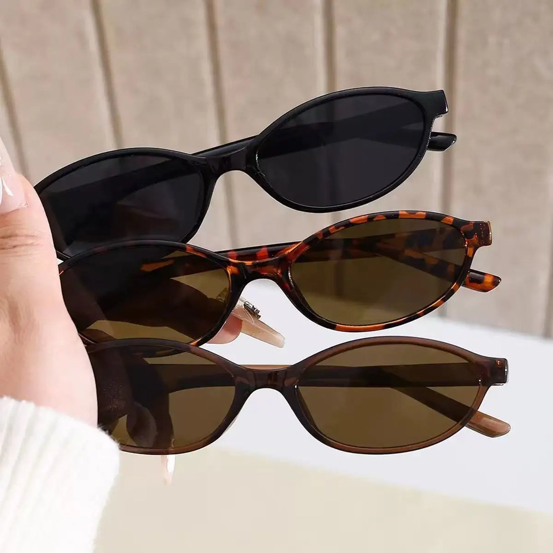 Retro Oval Cat Eye Sunglasses Set