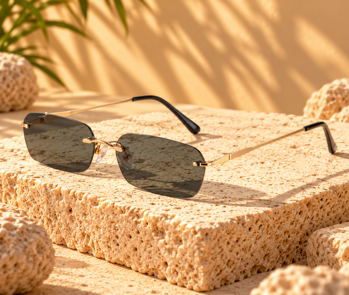Classic Lightweight Rimless Sunglasses